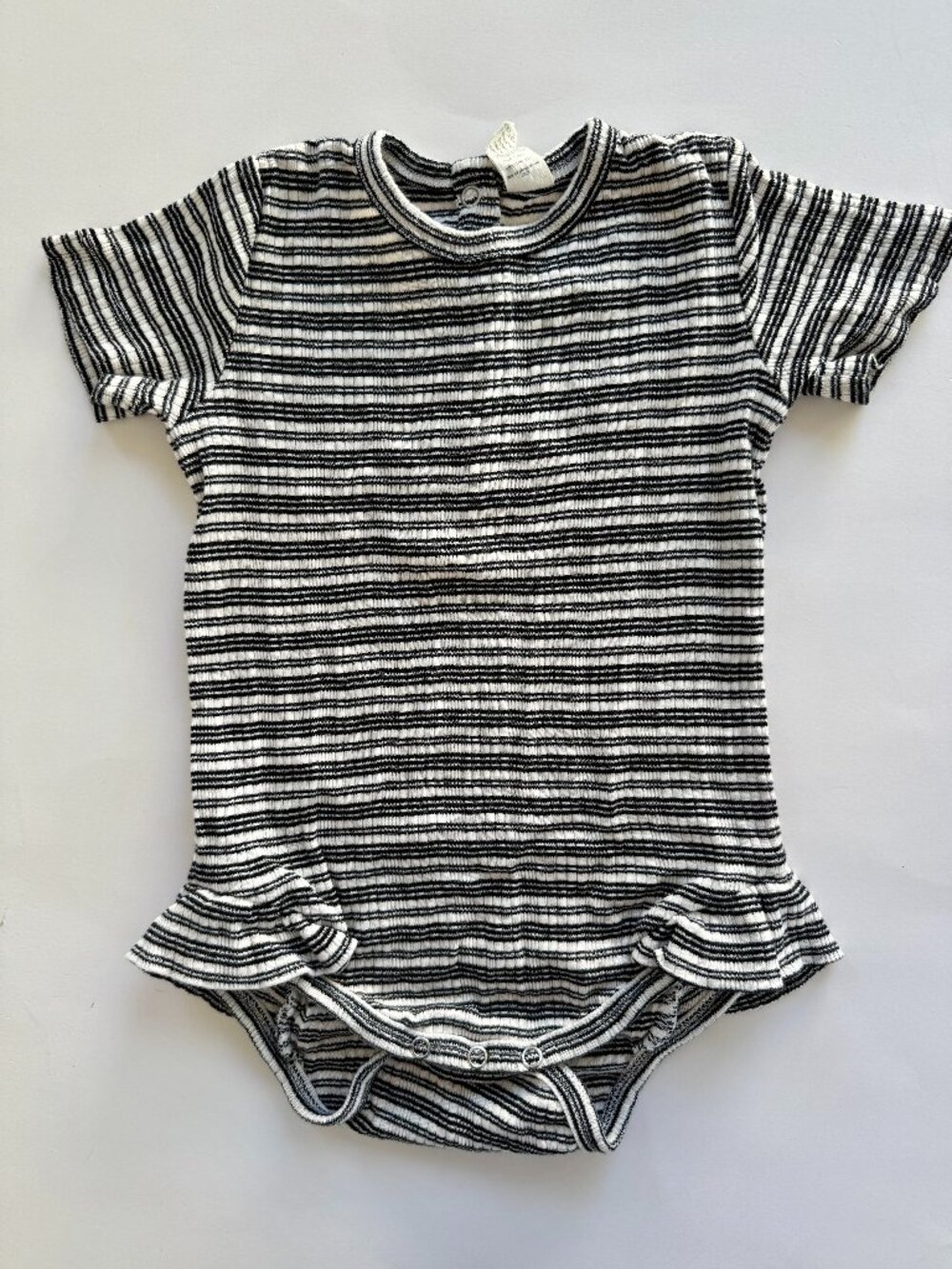 Kate Quinn Girls Striped Ruffle Bodysuit 18-24M